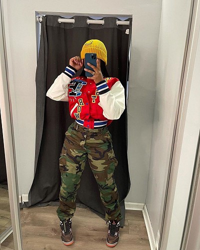 Casual Print Camouflage Parachute Cargo Pants TB-5620