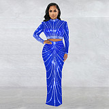 Sexy Clubwear Mesh Hot Drilling See Through Skirts Set BY-6028