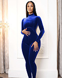 Velvet Long Sleeve Turtleneck Bodycon Jumpsuit YD-8679