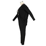 Plus Size Solid Cardigan Pencil Pants Two Piece Sets JLY-19495