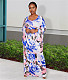 Vintage Floral Print Long Sleeve Plus Size Dresses JLY-19494