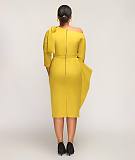 Elegant Skew Collar Irregular Ruffle Bodycon Dresses YS-835