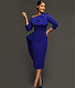 Elegant Skew Collar Irregular Ruffle Bodycon Dresses YS-835