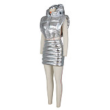 Winter Bright Color Hooded Vest Cotton Padded Jacket ZS-0565