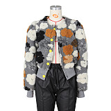 Three dimensional Flower Retro All Match Loose Coat ZS-0562