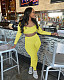 Sportswear Solid Color Elastic Crop Top Leggings Set OY-6393