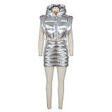 Winter Bright Color Hooded Vest Cotton Padded Jacket ZS-0565