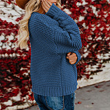 Solid Color Loose Casual Knitted Sweaters Cardigan HX-68202