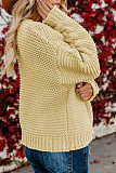 Solid Color Loose Casual Knitted Sweaters Cardigan HX-68202