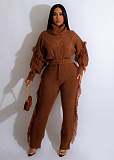 Turtleneck Knitted Sweater Tassel Side Pants Suit CM-8646