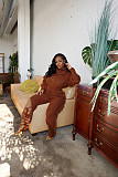Turtleneck Knitted Sweater Tassel Side Pants Suit CM-8646