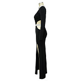 Sexy Cut Out Long Sleeve High Slit Evening Dresses YF-345