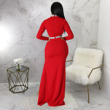 Sexy Cut Out Long Sleeve High Slit Evening Dresses YF-345