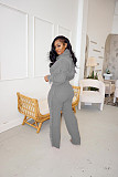 Turtleneck Knitted Sweater Tassel Side Pants Suit CM-8646