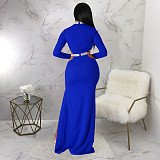 Sexy Cut Out Long Sleeve High Slit Evening Dresses YF-345
