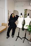 Turtleneck Knitted Sweater Tassel Side Pants Suit CM-8646