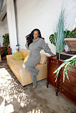 Turtleneck Knitted Sweater Tassel Side Pants Suit CM-8646
