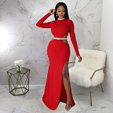 Sexy Cut Out Long Sleeve High Slit Evening Dresses YF-345