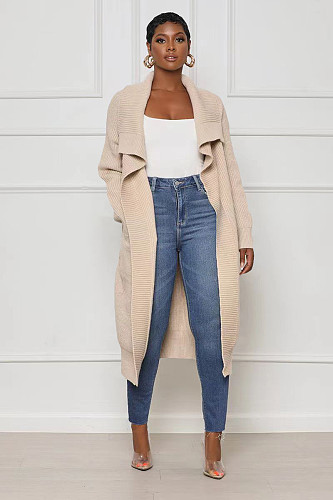 Loose Sweater Extra Long Warm Knit Cardigan TR-1241