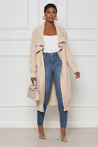 Loose Sweater Extra Long Warm Knit Cardigan TR-1241