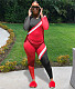 Color Block Patchwork T Shirt Leggings 2 Pcs Outfits OY-6396