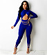 Sexy Cut Out Cross Wrap Long Sleeve Jumpsuit YF-9963