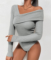 Sexy Long Sleeve Knitted Sweater Skinny Bodysuits FSX-370