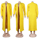 Elegant Knitted Long Twist Sweater Cardigan Coats FSX-380