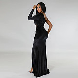Sexy One Shoulder High Slit Birthday Evening Dress YF-10354