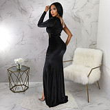 Sexy One Shoulder High Slit Birthday Evening Dress YF-10354
