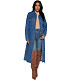 Casual Loose Single Breasted Denim Long Shirt Coat LA-3326