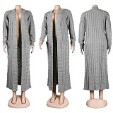Elegant Knitted Long Twist Sweater Cardigan Coats FSX-380