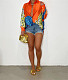 Turn Down Collar Button Long Sleeve Print Street Shirts BGN-248