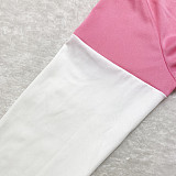Color Block Pullover Sweatshirt Joggers Pants Suit SHD-9824
