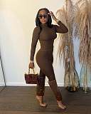 Solid Ribbed Bodycon Basic T Shirt Legging Pants Sets ANDI-1419