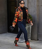 Stand Collar Zipper Orange Camo Cotton Padded Coat GLS-10044