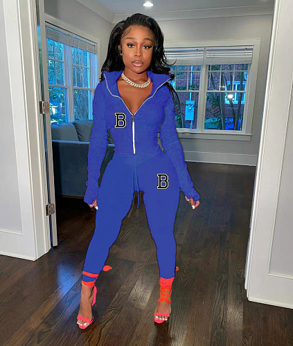 Autumn Sportswear Jacket Tops Leggings 2 Piece Sets OQ-356