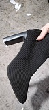 Fly Knee Knitted Pointy Thick Heels Boots RS-1117