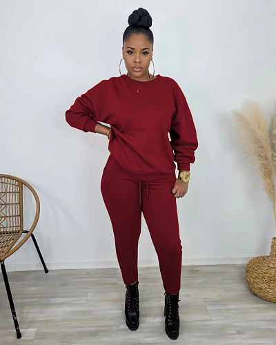 Winter Solid Harajuku Sweatshirt and Pants Jogger Suit BER-7025