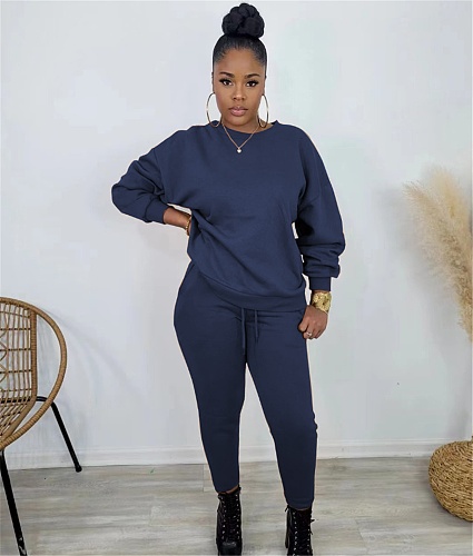 Winter Solid Harajuku Sweatshirt and Pants Jogger Suit BER-7025