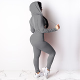 Fitness Zipper Fly Jacket Skinny Pants 2 Piece Sets TE-4511