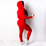 Fitness Zipper Fly Jacket Skinny Pants 2 Piece Sets TE-4511