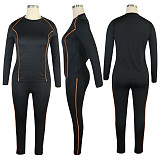 Workout Gym Black T Shirt Legging Pants Tracksuit TE-4510