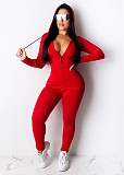 Fitness Zipper Fly Jacket Skinny Pants 2 Piece Sets TE-4511