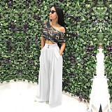 Chic Solid Color High Waist Loose Wide Leg Pants SH-390440