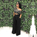 Chic Solid Color High Waist Loose Wide Leg Pants SH-390440