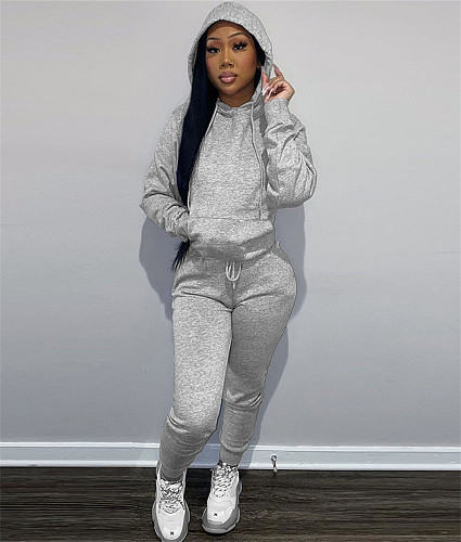 Fitness Hooded Sweatshirt Jogging Pants Matching Set DN-8999