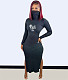 Turtleneck Long Sleeve Ribbed Bodycon Dresses OQ-451