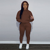 Fitness Hooded Sweatshirt Jogging Pants Matching Set DN-8999