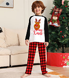 Family Christmas Pajamas Cartoon Deer Plaid Home Suit ZY-22-025